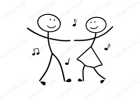 Dancing Stickman, Love Dance Couple, Dancing Stick Figures, Stickman Couple, Couples Doodles, Dancing Drawing, Dance Couple, Stick Drawings, Dancing Drawings