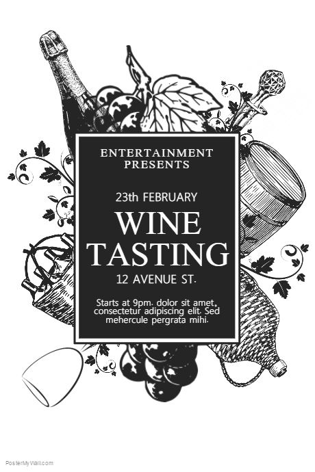 Wine Tasting Flyer Template | PosterMyWall Wine Event Poster, Online Poster Maker, Wine Advertising, Event Poster Template, Wine And Cheese Party, Wine Tasting Events, نباتات منزلية, Wine Event, Wine Tasting Party