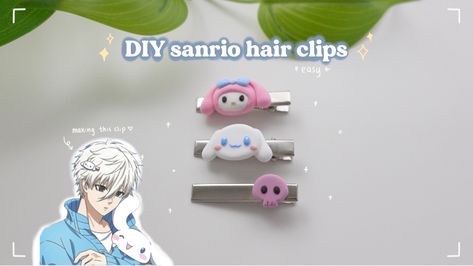 Air Dry Clay Hair Clip, Blue Lock X Sanrio, Clay Trays, Diy Earrings Tutorial, Cinnamoroll Pompompurin, Diy Cinnamon, Clay Inspo, Twins Gift, Sanrio Stuff