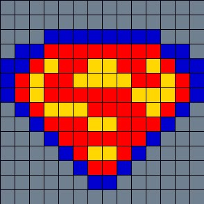 Superman On Small Square Pegboard Perler Bead Pattern / Bead Sprite Skull Perler, Perler Pattern, Superman Symbol, Modele Pixel Art, Pearl Beads Pattern, Fuse Bead Patterns, Art Perle, Small Skull, Kandi Patterns