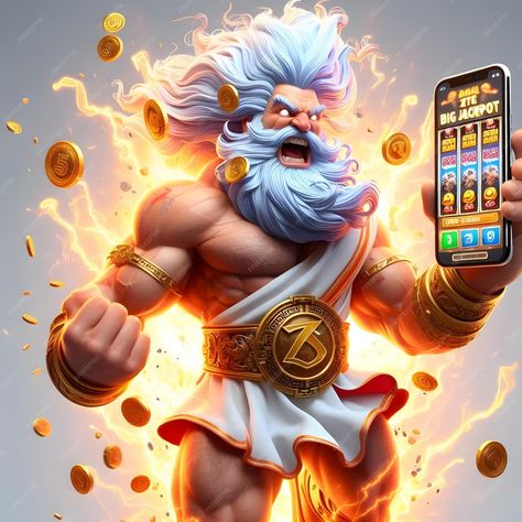 Zeus slot game character with white background | Premium AI-generated image