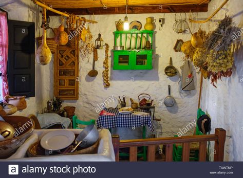 Typical traditional Andalusian kitchen. Casa Ethnographic Museum, Mijas Pueblo. Malaga province, Costa del Sol. Andalusia, Spain Europe Stock Photo - Alamy Mexican Hacienda, Andalusia Spain, Carthage, Slow Food, Calabria, Andalusia, Malaga, Granada, Artistic Designs