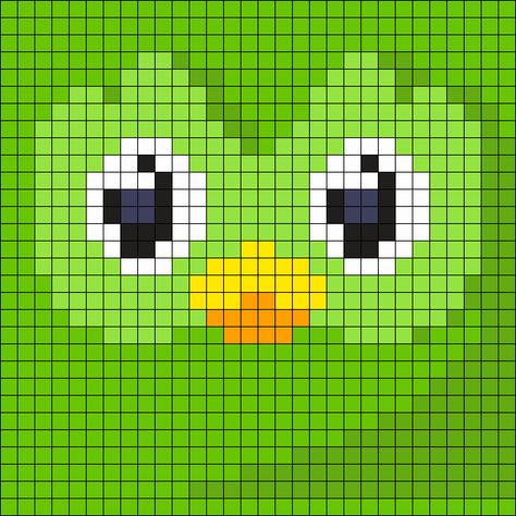 Duolingo Perler Beads, Frog Kandi Tutorial, Garfield Kandi Pattern, Perler Bead Patterns Memes, Meme Perler Beads Pattern, Kandi Cuffs, Kandi Cuff, Pattern Maker, Photo Pattern