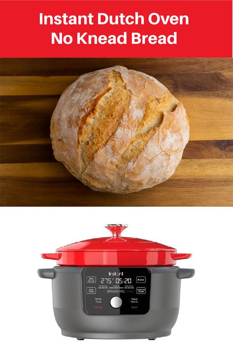 Instant Dutch Oven, Dutch Oven Bread Recipe, Cast Iron Bread, Oven Bread, Dutch Oven Bread, Instant Pot Cookbook, Cooking Bread, Dutch Oven Cooking, Dump Meals