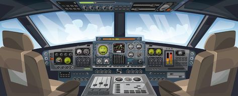 Airplane cockpit view with control panel buttons and sky background on window vi #Sponsored , #Paid, #AFFILIATE, #view, #Airplane, #panel, #control Control Illustration, Airplane Cockpit, Cockpit View, Airplane Pilot, Sky Background, Graphic Design Trends, Window View, Animation Background, Control Panel