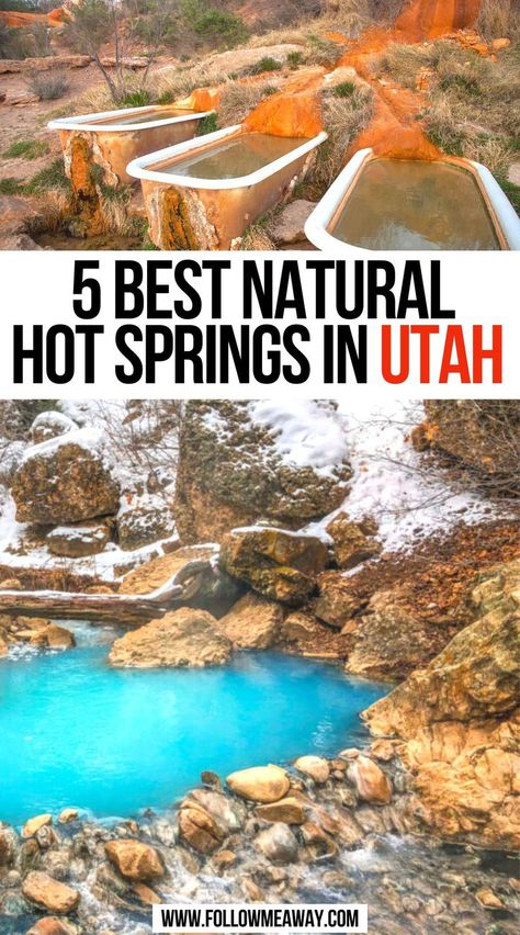 5 Best Natural Hot Springs in Utah Hot Springs Utah, Utah Hot Springs, Natural Hot Spring, Natural Hot Springs, Utah Vacation, Visit Utah, Utah Adventures, Utah Road Trip, Visit Usa