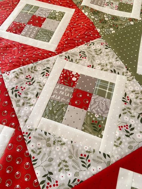 9-Patch Pivot: a Christmas top completed – Carried Away Quilting Cheater Quilt Fabric, Christmas Quilting Projects, Christmas Quilt Blocks, Christmas Tree Quilt, Big Block Quilts, 9 Patch Quilt, Christmas Quilting, Christmas Quilt Patterns, Nine Patch Quilt