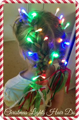 Giggleberry Creations!: Christmas Lights Hair Do! Whacky Hair Day, Whoville Hair, Crazy Hair For Kids, Christmas Dress Up, Wacky Hair Days, Wacky Hair, Dress Up Day, Crazy Hair Day At School, Hair Do