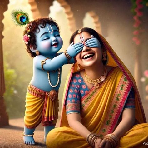 Krishna Yashoda Painting, Krishna With His Mother, Yashoda And Krishna Baby, Kanha Pic, Vithal Mauli, Little Krishna Cute Pics, Baby Krishna Images, Mom Poses, Goddess Drawing