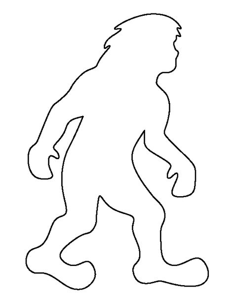 Bigfoot pattern. Use the printable outline for crafts, creating stencils, scrapbooking, and more. Free PDF template to download and print at http://patternuniverse.com/download/bigfoot-pattern/ Bigfoot Pattern, Bigfoot Party, Bigfoot Pictures, Coloring Crafts, Finding Bigfoot, Printable Shapes, Joseph Murphy, Halloween Ghost Decorations, Stencils Printables