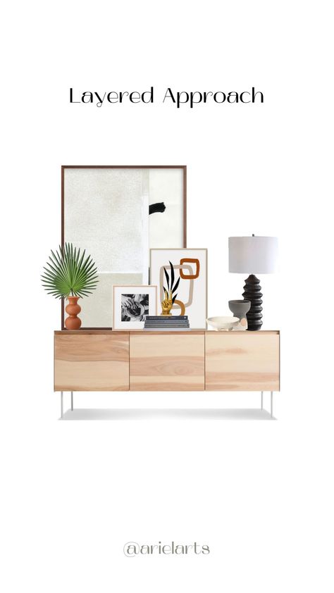 Credenza Styling Style A Credenza, Credenza Styling, Credenza Decor, Boho Apartment, Bambi Art, Interior Design Principles, Interior Design Guide, Apartment Style, We Made It