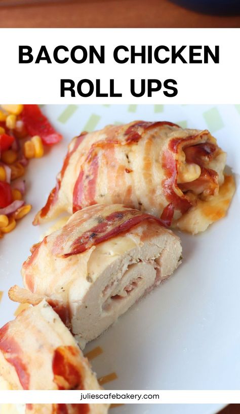 bacon chicken roll ups recipe Chicken Roll Ups Stuffed, Ham And Cheese Roll Ups, Bacon Roll, Chicken Roll Ups, Chicken Roll, Roll Ups Recipes, Bacon Chicken, Easy Bacon, Chicken Rolls