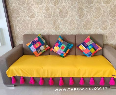 Bollywood Style Multicolor Potli Bag For Diwali, Cousion Cover Design For Sofa, Sofa Cover Embroidery Designs, Sofa Drawing Room, Indian Sofa Covers, Sofa Cover Ideas Indian, Sofa Cover Ideas, Sofas Ideas Living Room, Funky Sofa