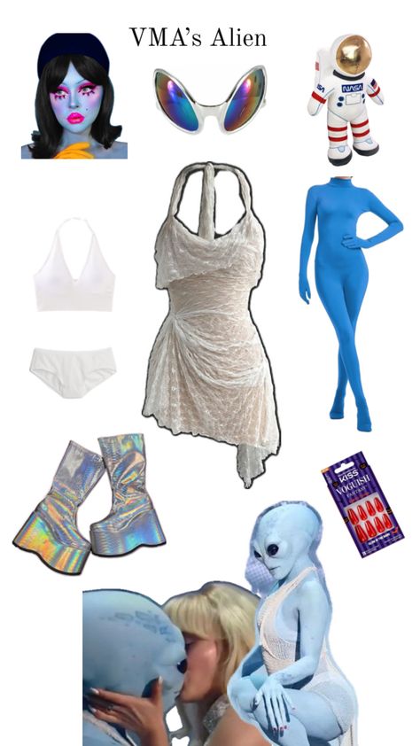 Halloween costumes inspired by music. This take is on the Alien dancer from Sabrina Carpenter’s VMA performance. Alien Outfit Ideas, Alien Outfit, Alien Halloween Costume, Vma Performance, Alien Halloween, Alien Costume, Cute Halloween Costumes, Sabrina Carpenter, Cute Halloween