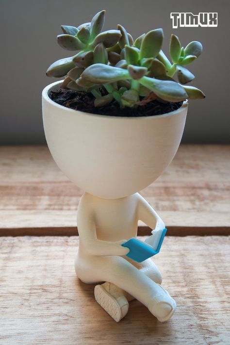 We sell the .stl file of this Robert Plant pot so you can print it in your 3D printer. Visit the link to see the details and another photos of these model. 3d Printing Art, Mini Cactus, Tire Tread, Old Tires, Robert Plant, Reading A Book, Stl Files, Copy Paste, Plant Pots