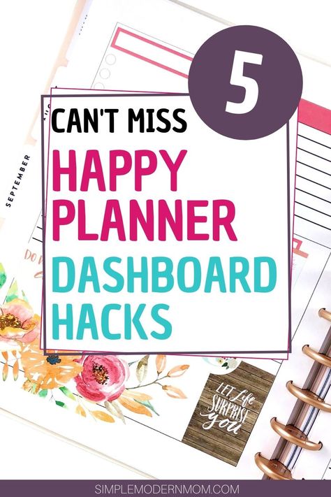 5 Can't Miss Happy Planner Dashboard Hacks | Printable Planner by  Jose Gill Happy Planner Scrapbook, Hp Dashboard Layout, Happy Planner Mom Life Layout, Diy Happy Planner Hacks, Happy Planner Dashboard Layout Printable, The Happy Planner Ideas Layout, Happy Planner Section Ideas, Happy Planner Sticker Layout Ideas, Dashboard Layout Happy Planner