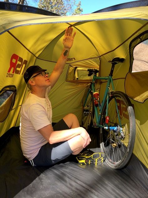 NSR Bicycle Touring Camping Tent Cycling Inspiration, Camping Lifestyle, Bicycle Camping, Bike Packing, Bicycle Racing, Touring Bicycles, Camp Gear, Bicycle Touring, Bike Touring