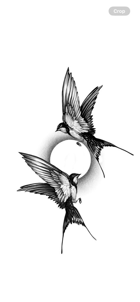 Bird Ying Yang Tattoo, Tattoo Birds Flying Arm, Swallow Bird Tattoo Design, Pretty Bird Tattoo, Blue Jay And Cardinal Tattoo, Flying Bird Tattoo Men, Simple Bird Tattoos For Women, Bird Knee Tattoo, Swallow Tattoo Arm