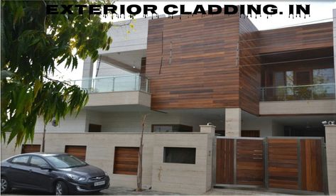 HPL Fundermax Stylam, Ipe wood Exterior Cladding, ACP HPL Structural Glazing Manufacturers Contractors in Gurgaon Wood Tiles Design, Cladding Elevation, Wood Cladding Exterior, Decking Outdoor, Exterior Wall Panels, Exterior Wall Cladding, Wood Facade, Cladding Design, Modern Minimalist House