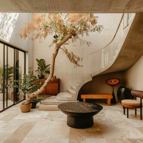 36 Foyers Where Japandi and Brazilian Modernismo Converge Brazilian Design Interior, Brazilian Modernism Interior, Modern Brazilian Interior Design, Foyer Ceiling Design, Japandi Foyer, Brazilian Interior Design, Japanese Inspired House, Brazilian Interior, Brazilian Modernism