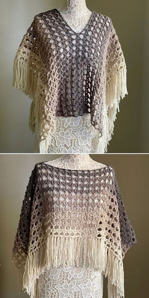 Crochet Poncho Top Free Pattern, Crochet Poncho With Sleeves Free Pattern, Crochet Poncho Free Pattern Woman Easy, Easy Crochet Poncho Free Pattern, Crochet Tunic Free Pattern, Diy Mermaid Tail Blanket, Crochet Poncho Free Pattern Woman, Crochet Summer Poncho, Crochet Poncho With Sleeves