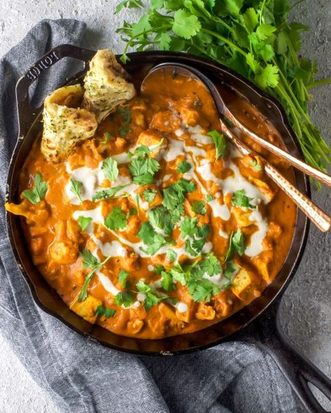 Roasted Cauliflower and Tofu Tikka Masala (Vegan) Tofu Tikka Masala Recipe, Tofu Tikka Masala, Tofu Tikka, Tikka Masala Vegetarian, Vegan Tikka Masala, Cousin It, Tikka Masala Sauce, Butter Masala, Masala Sauce