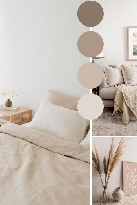 Beige Natural Bedroom, Bedroom Moodboard Interior Design Minimalist, Nude House Interior Design, Oatmeal Bedroom Ideas Color Schemes, Natural Coloured Bedroom, Minimalist Bedroom Color Palette, Beige Room Bedroom Color Pallets, Beige Moodboard Interior Design, Minimalist Interior Moodboard