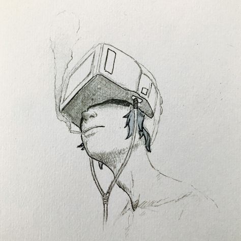 Vr Headset Drawing, Vr Drawing, Headphone Sketch, Autodesk Sketchbook, Art Concepts, Sweet Art, Poster Drawing, Vr Headset, Reference Poses