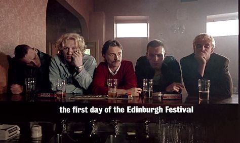 Trainspotting - Spud - Tommy - Francis - Mark and Sick Boy (Ewen Bremner - Kevin McKidd - Robert Carlyle - Ewan McGregor and Jonny Lee Miller) Sick Boy, Edinburgh Festival, Hip Hop Lyrics, Indie Films, The Rocky Horror Picture Show, Robert Carlyle, Trainspotting, Rocky Horror Picture, Ewan Mcgregor