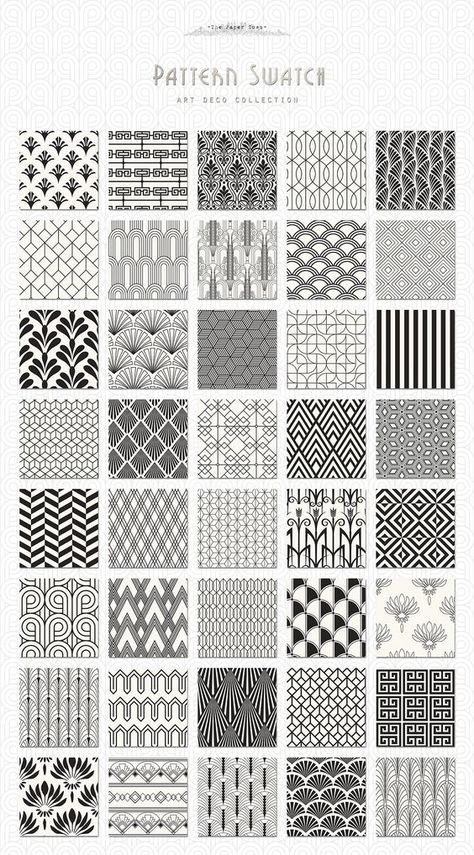 50+ Amazing Geometric Design Patterns - The Architects Diary Arte Art Deco, Arte Doodle, Black And White Patterns, Motif Art Deco, Zen Tangle, Pola Sulam, Tangle Patterns, Art Deco Patterns, Art Deco Pattern