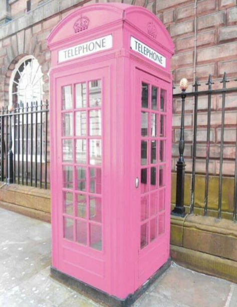 Pink Telephone Booth, Pink Objects, Pink Telephone, Telephone Booth, Pink Life, Phone Booth, Pastel Pink Aesthetic, Pink Vibes, Pink Houses