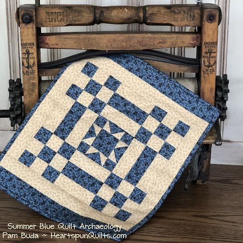 Heartspun Quilts ~ Pam Buda Small Quilt Projects, Pam Buda, Light Quilt, Blue Quilt, Scrappy Quilt Patterns, Table Quilts, Quilt Sewing Patterns, Quilting Room, Patriotic Quilts