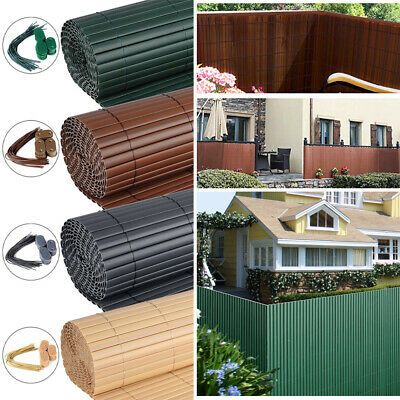 Garden Fence Covering Ideas, Fence Covering Ideas, Bamboo Screening Fence, Fence Cover, Franklin House, Rolled Fencing, Bamboo Roller Blinds, Pvc Garden, Diy Privacy Screen