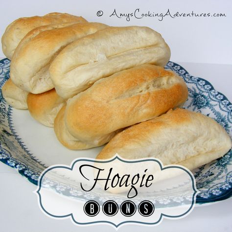 Hoagie Buns Recipe, Homemade Hoagie Rolls, Sub Roll Recipe, Hoagie Roll Recipe, Hoagie Buns, Naan Bread Pizza, Sub Rolls, Johnny Cake, Hoagie Rolls