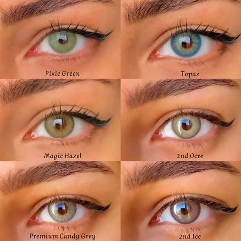 Lens: Pixie Green/Topaz/Magic Hazel/2nd Ocre/Premium Candy Grey/ 2nd Ice💚 - Get a fantastic deal on our green lenses! For a limited time, buy 3 pairs for only $39.99 or 5 pairs for just $59.99.⚡⚡ - #unicoeye#fdaunicoeye #coloredcontacts #coloredlenses #bluelenses #brownlenses #greenlenses #softlens Hazel Eye Contacts, Color Contacts, Hazel Green, Soft Lens, Green Topaz, Green Lens, Colored Contact Lenses, Green Lenses, Stunning Eyes