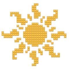 Minecraft Sun Pattern, Minecraft Sun Design, Minecraft Sun Build, Sun Minecraft, Sun Pixel Art, Banner Design Minecraft, Sun Cross Stitch Pattern, Sun Cross Stitch, Minecraft Floor Designs