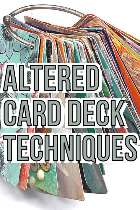 Altered card deck techniques. Learn how to make mixed media altered playing cards with different collage and crafting techniques Cool Playing Card Decks, How To Alter Playing Cards, Diy Playing Cards Crafts, Altered Playing Cards Tutorial, Crafts With A Deck Of Cards, Playing Card Upcycle, Altered Cards Ideas, Playing Cards Craft Ideas, How To Make Playing Cards