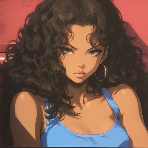 Hairstyles Thanksgiving, Blue Casual Outfit, Afro Aesthetic, Curly Hair Cartoon, Animated Girl, Girl Animation, Latina Baddie, Girl Illustrations, Black Woman Artwork