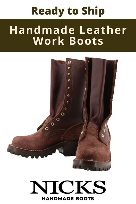 Crafted with the highest quality materials and made in the USA, our handmade leather work boots are designed with comfort and durability in mind. From trades workers to weekend warriors, these boots have you covered. With superior craftsmanship and a refined attention to detail, these leather boots are designed to protect and keep you comfortable no matter the task. Whether you’re looking for men’s or women’s boots, you can trust that these boots will provide the best protection for your feet. Nicks Boots, Handmade Leather Work, Worker Boots, Handmade Leather Boots, Handmade Boots, Leather Work Boots, Boots Store, Rodeo Outfits, Handmade Boot