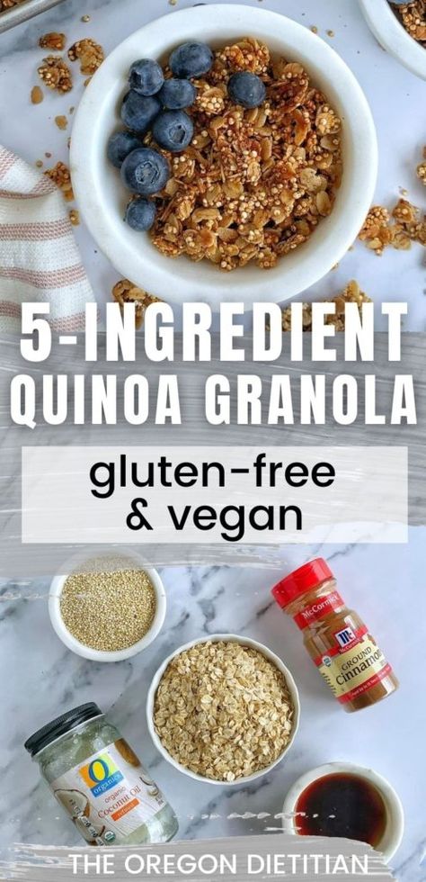 Quinoa Granola Recipe, Quinoa Granola Bars, Quinoa Crunch, Simple Quinoa, Cholesterol Meals, Quinoa Bars, Quinoa Granola, Granola Ingredients, Toasted Quinoa