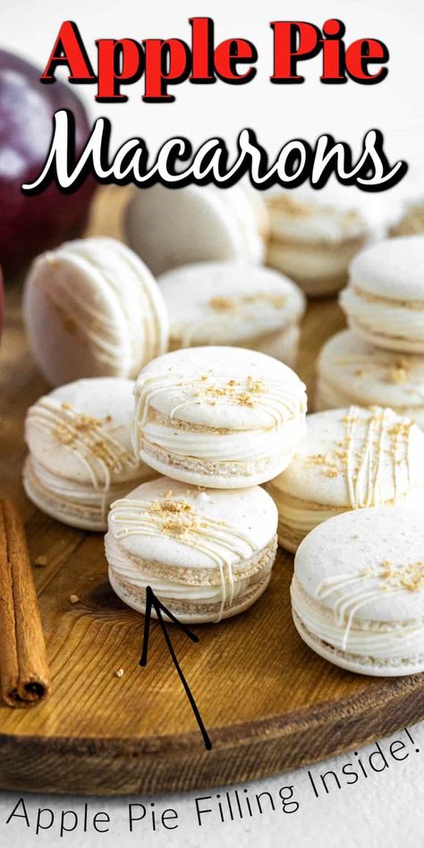 Pie Macarons, Peppermint Dessert, Classic French Desserts, Macaron Filling, Macaron Flavors, Pumpkin Spice Recipe, Apple Pie Filling, Fall Desserts Easy, Dessert Bar Recipe