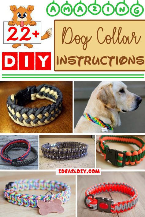 Paracord Dog Collar Instructions Image Dog Collar Diy Tutorials, Paracord Dog Collar, Dog Collar Pattern, Paracord Projects Diy, Paracord Dog Leash, Dogs Diy Projects, Diy Dog Collar, Diy Dog Toys, Paracord Dog Collars