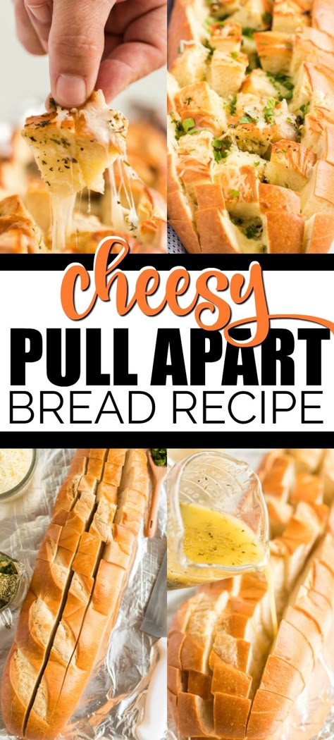 French Bread Appetizers, Appetizers Seafood, Cheese Loaf, Cheesy Pull Apart Bread, French Bread Loaf, Bread Pull Apart Recipes, Bread Ideas, Viral Recipes, Bread Breakfast