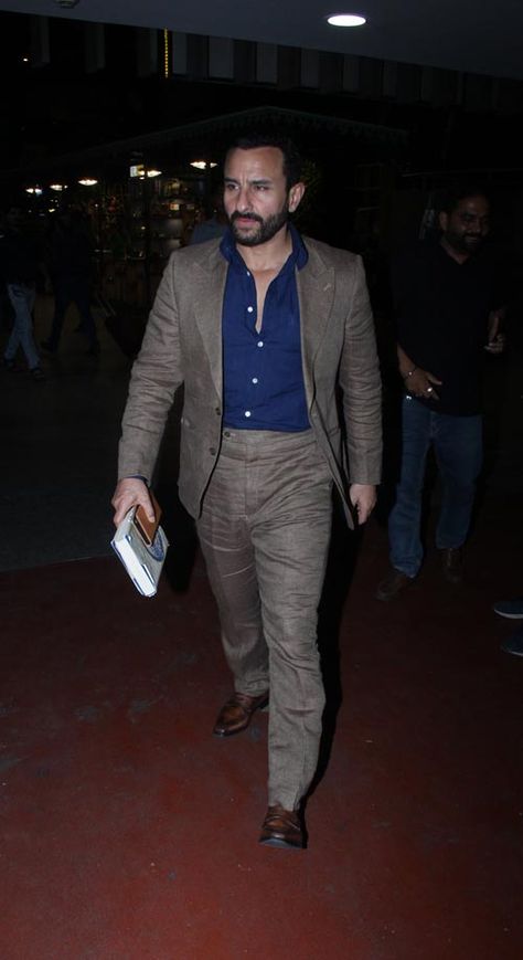 Saif Ali Khan Suit, Sf Fashion, Brown Suits For Men, Blue Linen Suit, Jodhpuri Suits, Suit For Men Wedding, Linen Suits For Men, Jodhpuri Suits For Men, Indian Wedding Clothes For Men