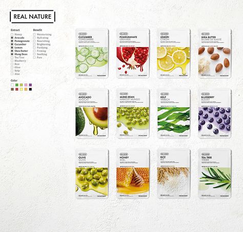 Nature Mask, Boxes Design, Organic Packaging, Medicine Packaging, Seed Packaging, Real Nature, Skincare Packaging, Mask Sheet, Food Poster Design