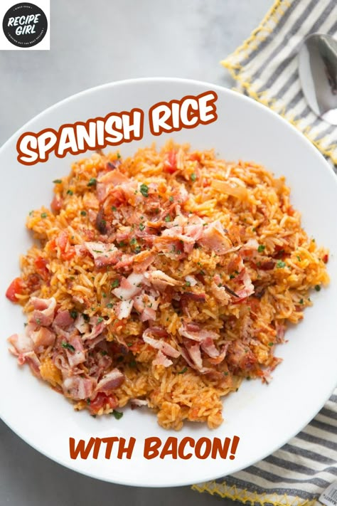 Spanish Rice Recipe With Bacon, Recipe For Spanish Rice, Easy Spanish Rice Recipe, Best Spanish Rice Recipe, Mexican Style Rice, Easy Spanish Rice, Homemade Spanish Rice, Bacon Rice, Spanish Rice Recipe Easy