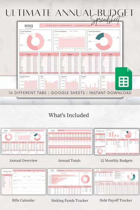 Use this budget spreadsheet to enjoy the freedom of telling your money where to go. The ultimate annual budget dashboard spreadsheet helps you to do just that. Budget Dashboard, Financial Excel Spreadsheet, Construction Budget Spreadsheet, Budget Dashboard Excel, Cute Budget Template Excel, Budget Planner Template Excel, Study Planner Free, Personal Budget Planner, Travel Budget Planner