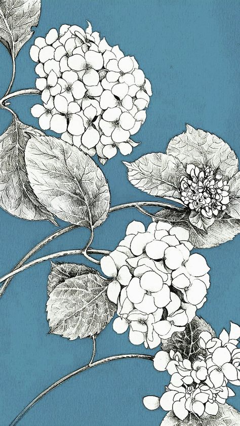 Hydrangea Painting, Japanese Watercolor, Chinese Art Girl, Relief Sculpture, Sumi E, Aesthetic Iphone Wallpaper, Student Art, Chinese Art, Botanical Prints