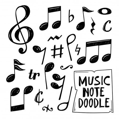 Download this Premium Vector about Set of Music Note Doodle, and discover more than 15 Million Professional Graphic Resources on Freepik Music Doodles Aesthetic, Music Note Doodle, Doodles Music, Music Doodles, Music Notes Drawing, Music Sketch, Music Doodle, Music Notes Art, Music Journal