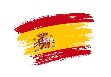 Spanish Flag, Basic Vocabulary, Spanish Flags, Spain Flag, Flag Design, In Spanish, Instagram Foto, Brush Strokes, Premium Vector